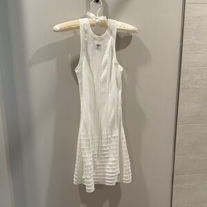 CHANEL White Sleeveless Ribbed Mini Dress NWT